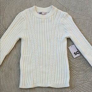 SO Women's White Cable Knit Sweater